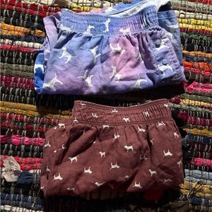 PINK Victoria's Secret Burgundy Dog Print Pajama Pants